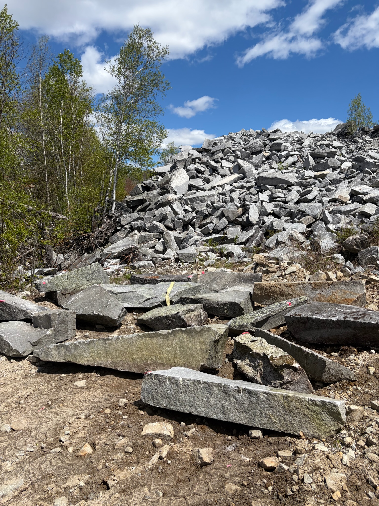 Weathered granite stone New England