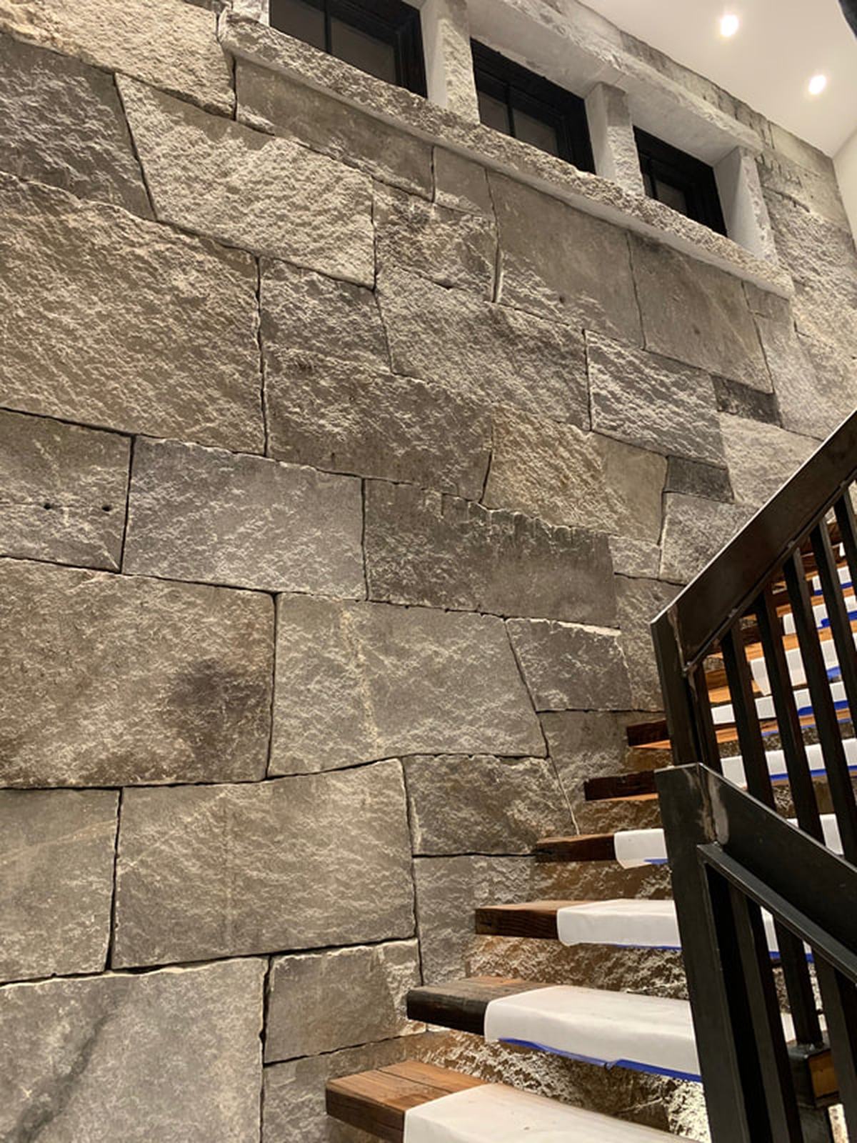 Fitzwilliam granite interior stone wall with staircase