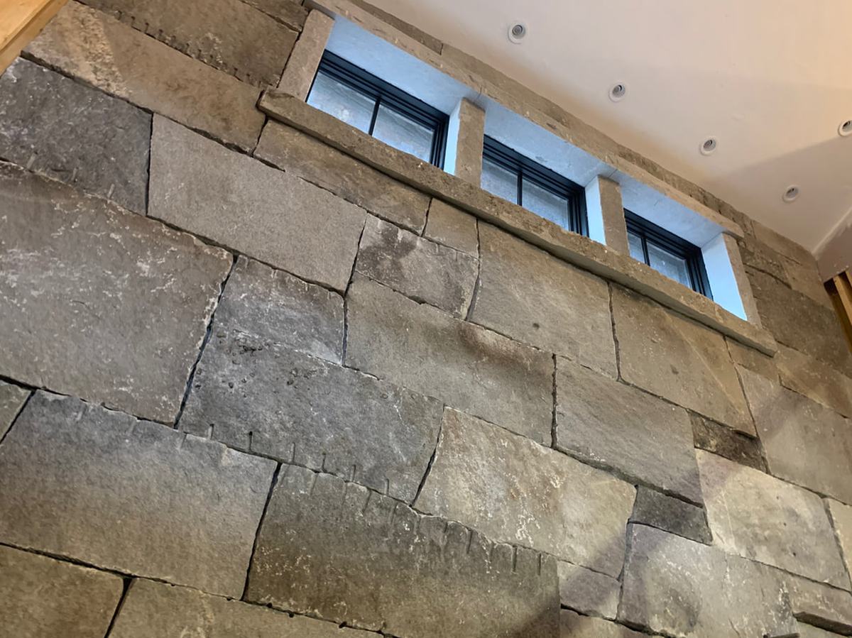 Fitzwilliam granite interior stone wall with windows