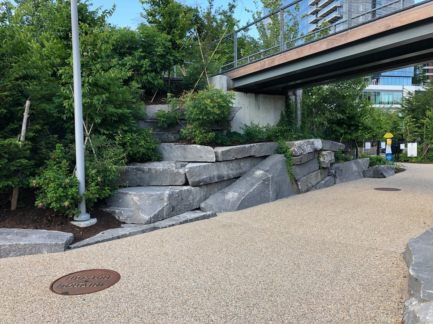 Urban Boston granite steps installation