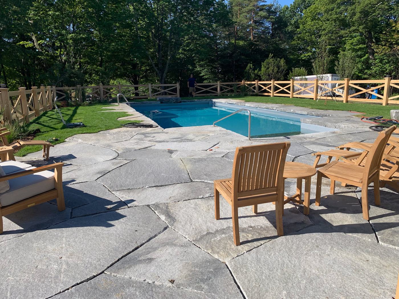 Granite pool terrace flagging residential